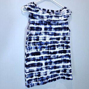 Rafaella Boat Neck Cowl Sleeveless Cotton Top Size S